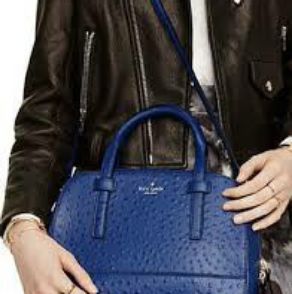 NWOT Kate Spade Riverside Street Ostrich Felix satchel in Blue - Picture 3 of 3